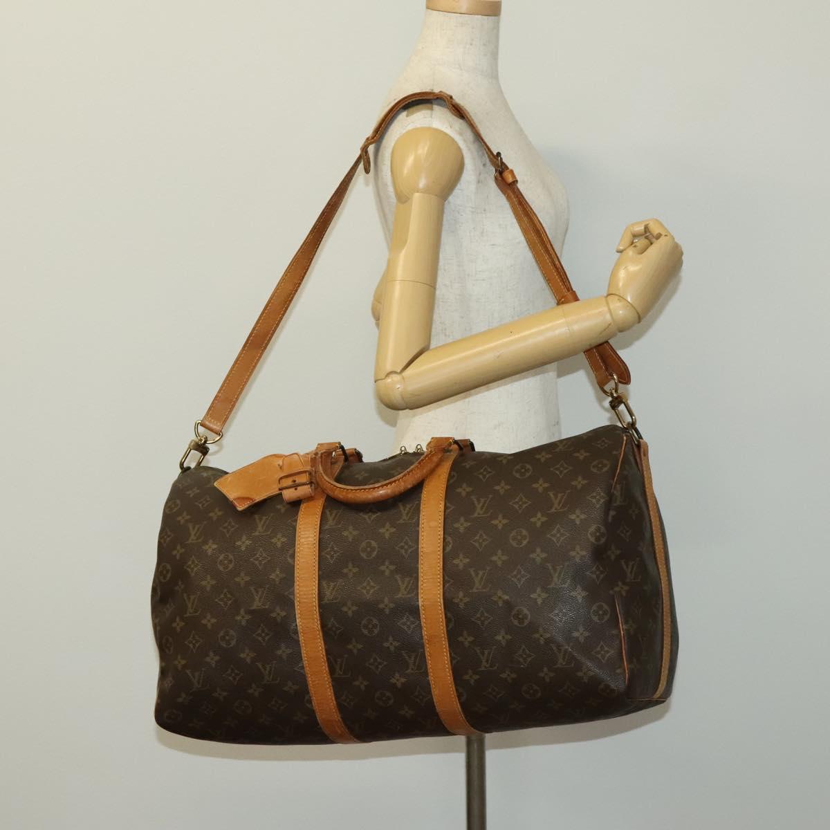 LOUIS VUITTON Monogram Keepall Bandouliere 50 Hand Bag M41416 LV Auth BA4891