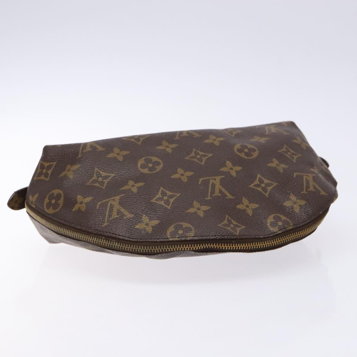 LOUIS VUITTON Monogram Trousse Demi Ronde Cosmetic Pouch M47520 LV Auth BA4901