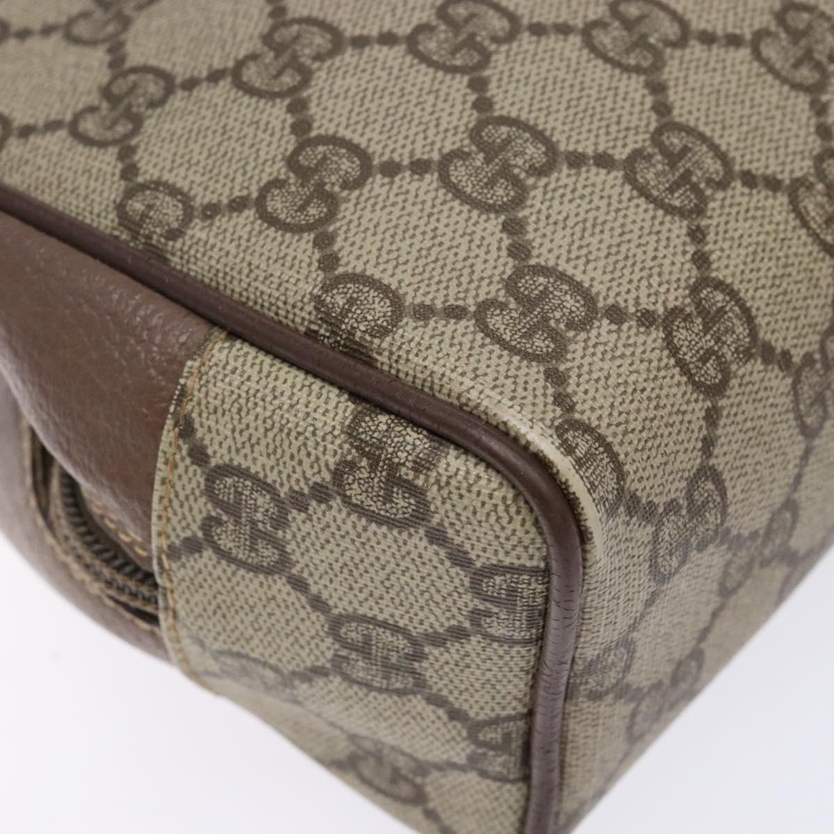 GUCCI GG Supreme Clutch Bag PVC Beige Gold 014 58 6087 Auth BA4923