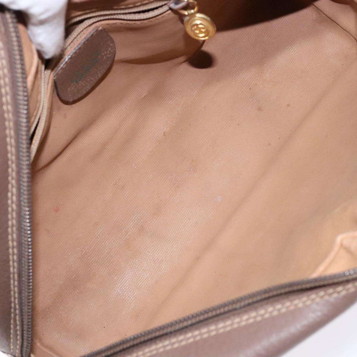 GUCCI GG Supreme Clutch Bag PVC Beige Gold 014 58 6087 Auth BA4923