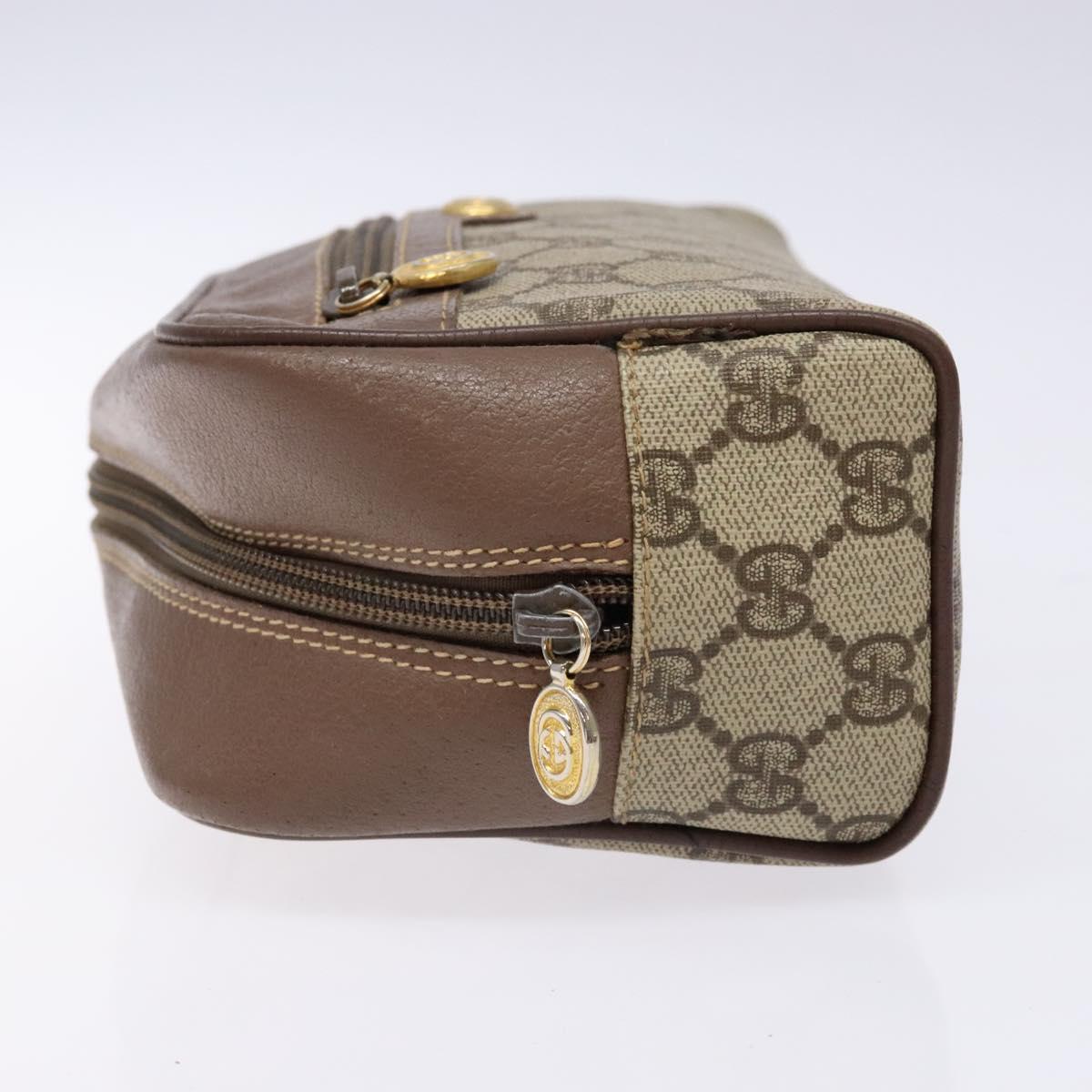 GUCCI GG Supreme Clutch Bag PVC Beige Gold 014 58 6087 Auth BA4923