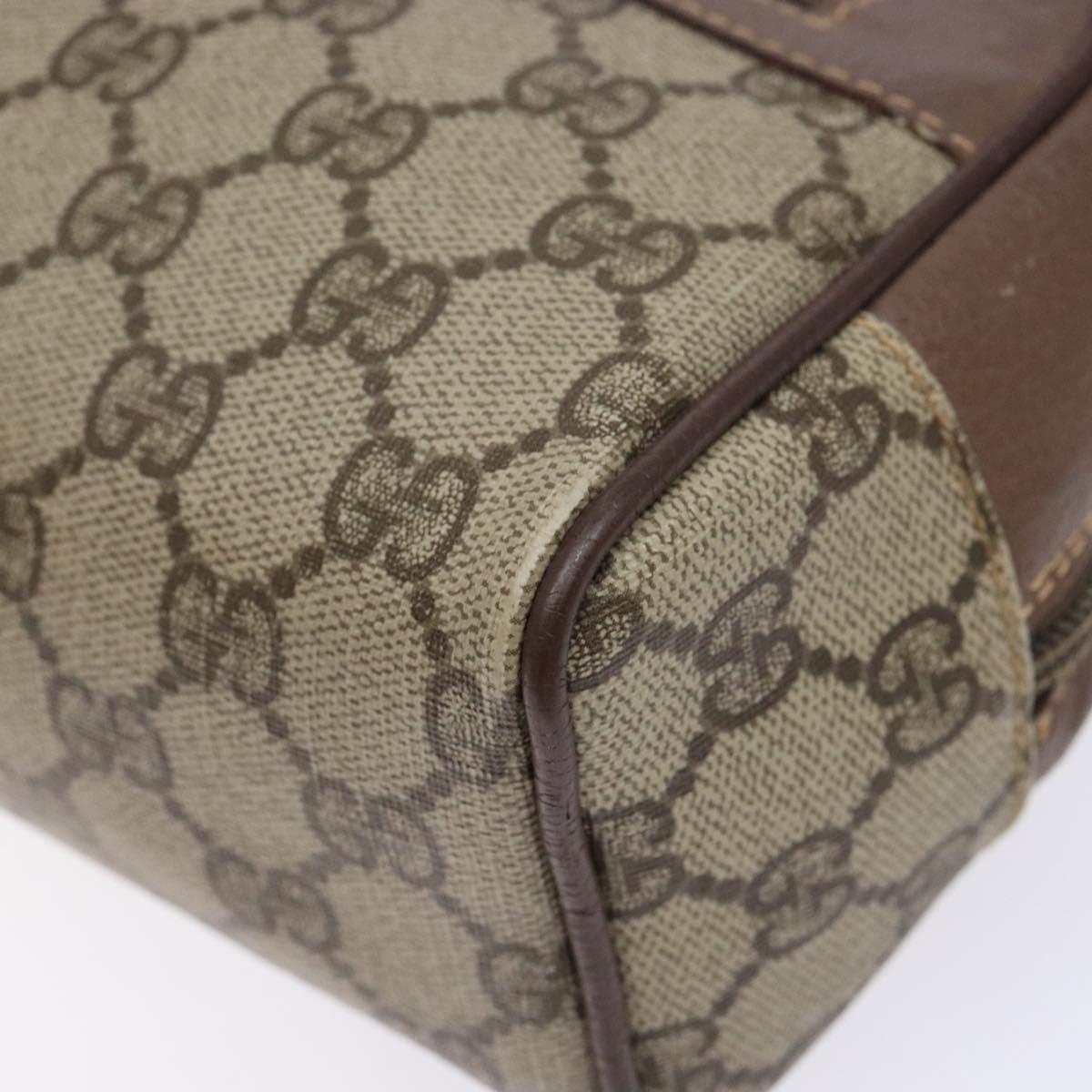 GUCCI GG Supreme Clutch Bag PVC Beige Gold 014 58 6087 Auth BA4923