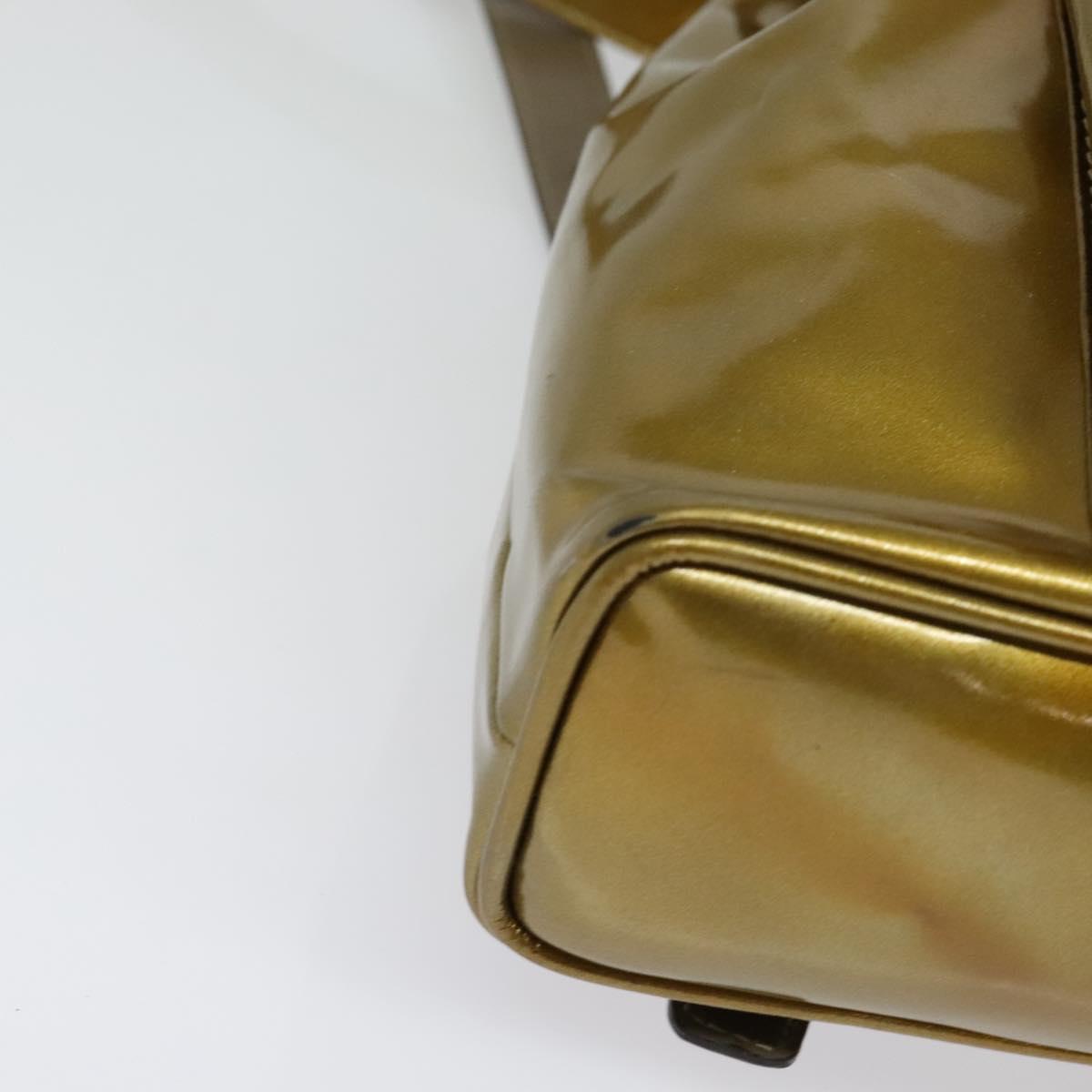 GUCCI Bamboo Backpack Enamel Gold 003 1705 0030 Auth BA4926
