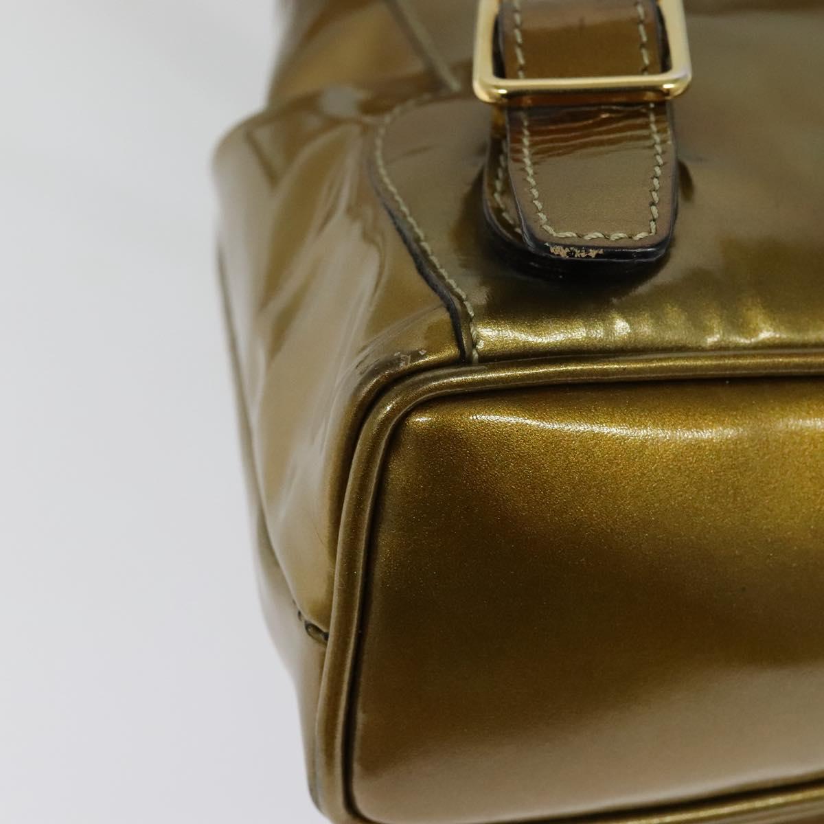 GUCCI Bamboo Backpack Enamel Gold 003 1705 0030 Auth BA4926