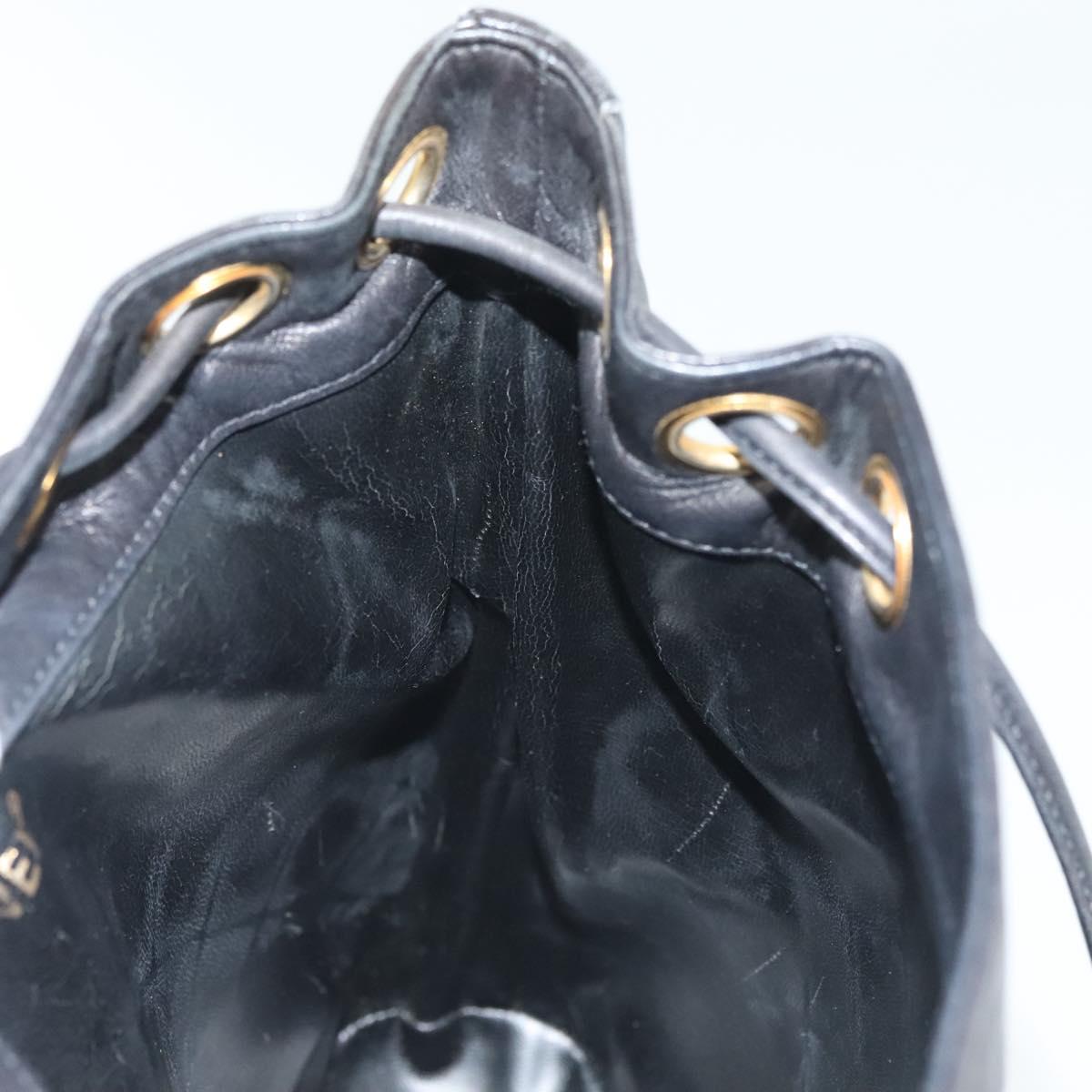CHANEL Matelasse Shoulder Bag Lamb Skin Wool Black Gold CC Auth BA4941