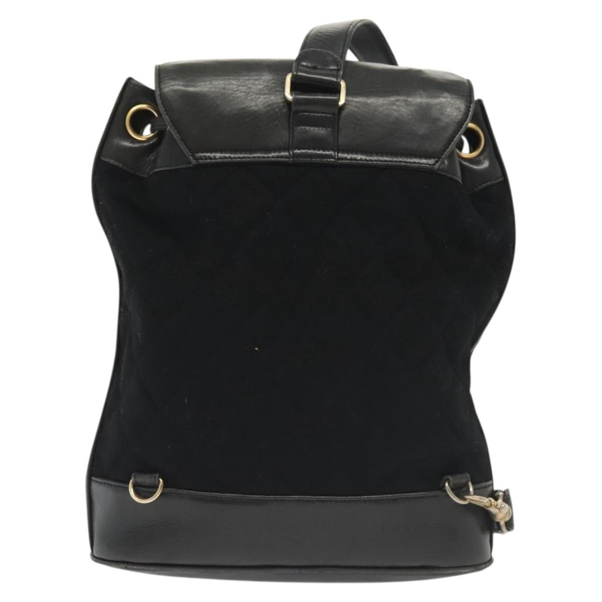 CHANEL Matelasse Shoulder Bag Lamb Skin Wool Black Gold CC Auth BA4941