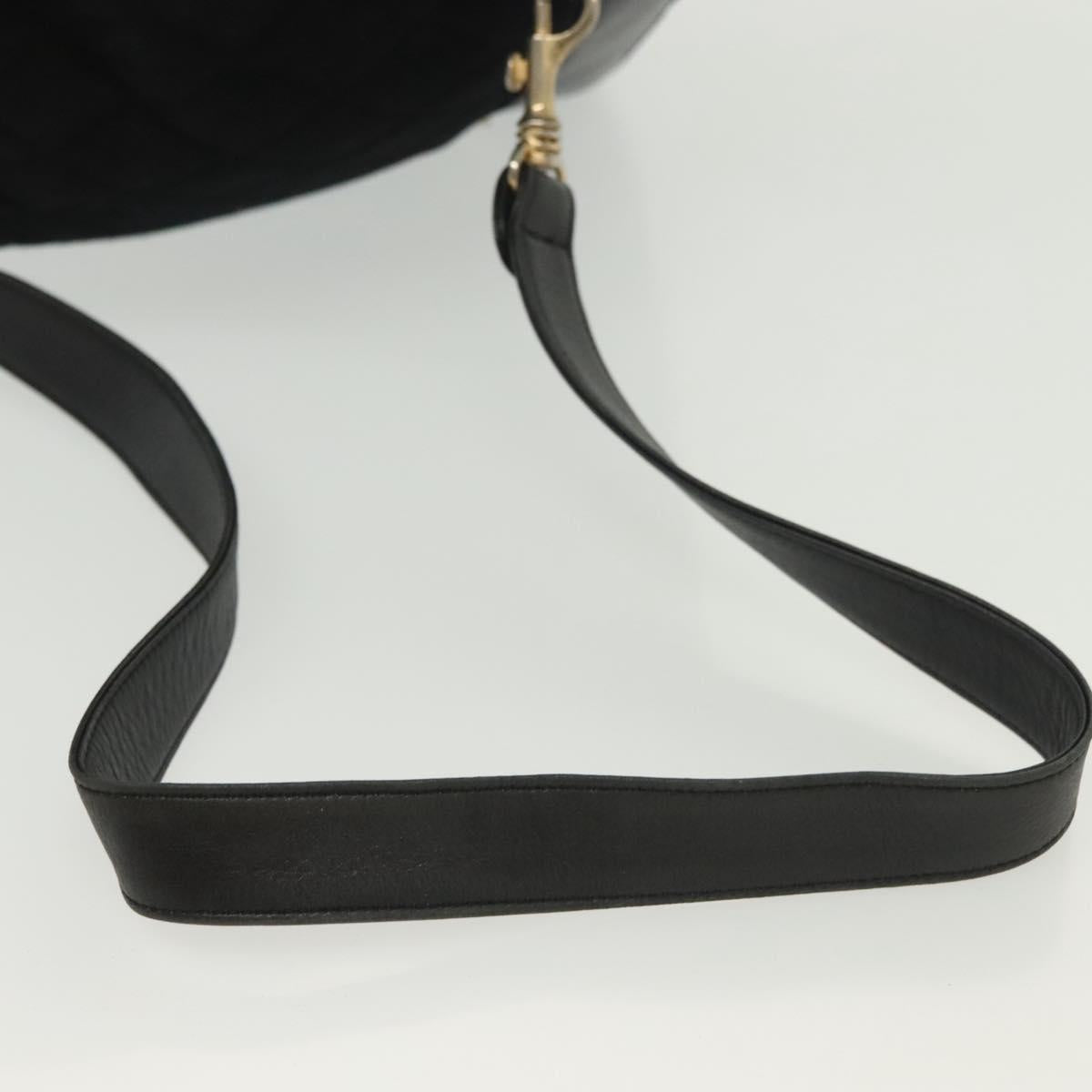 CHANEL Matelasse Shoulder Bag Lamb Skin Wool Black Gold CC Auth BA4941