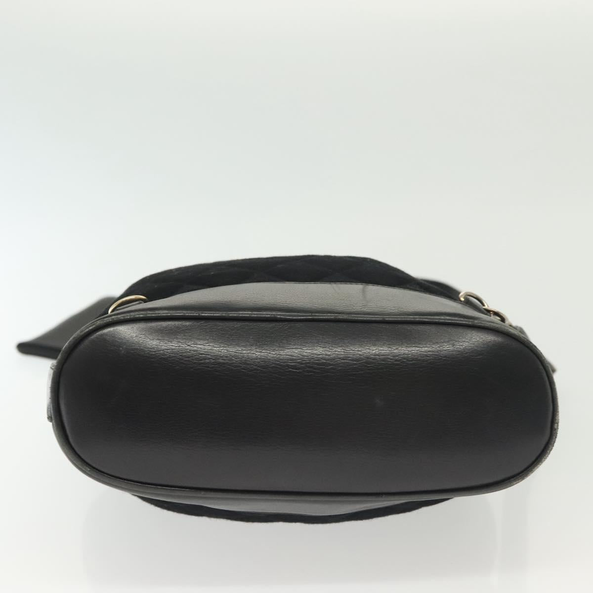 CHANEL Matelasse Shoulder Bag Lamb Skin Wool Black Gold CC Auth BA4941