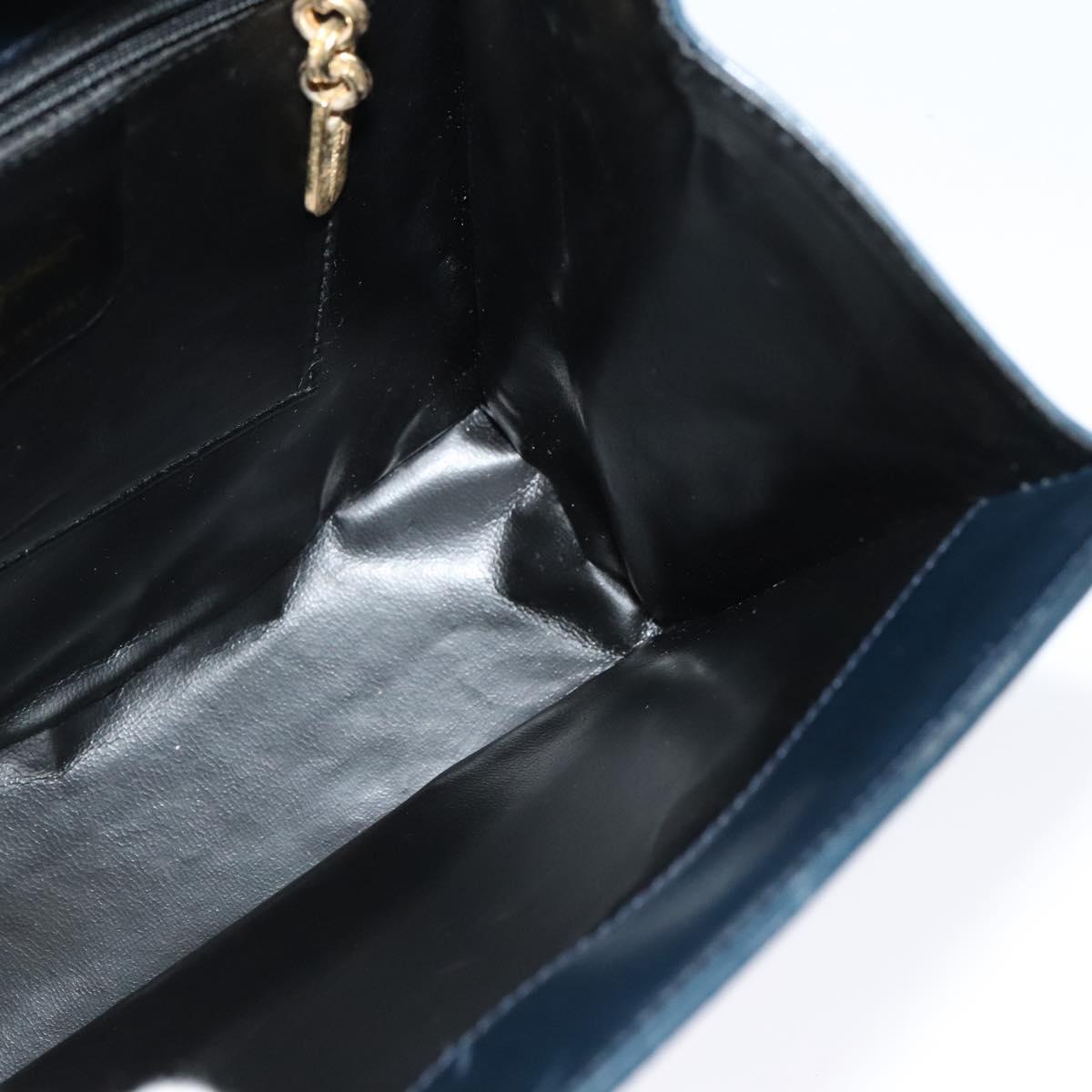 Salvatore Ferragamo Shoulder Bag Leather Navy Gold Auth BA4947