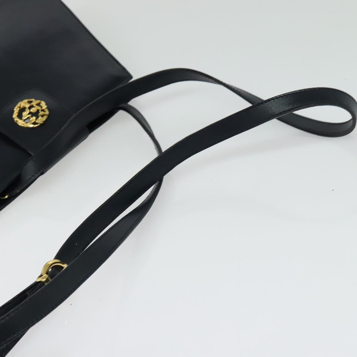 Salvatore Ferragamo Shoulder Bag Leather Navy Gold Auth BA4947
