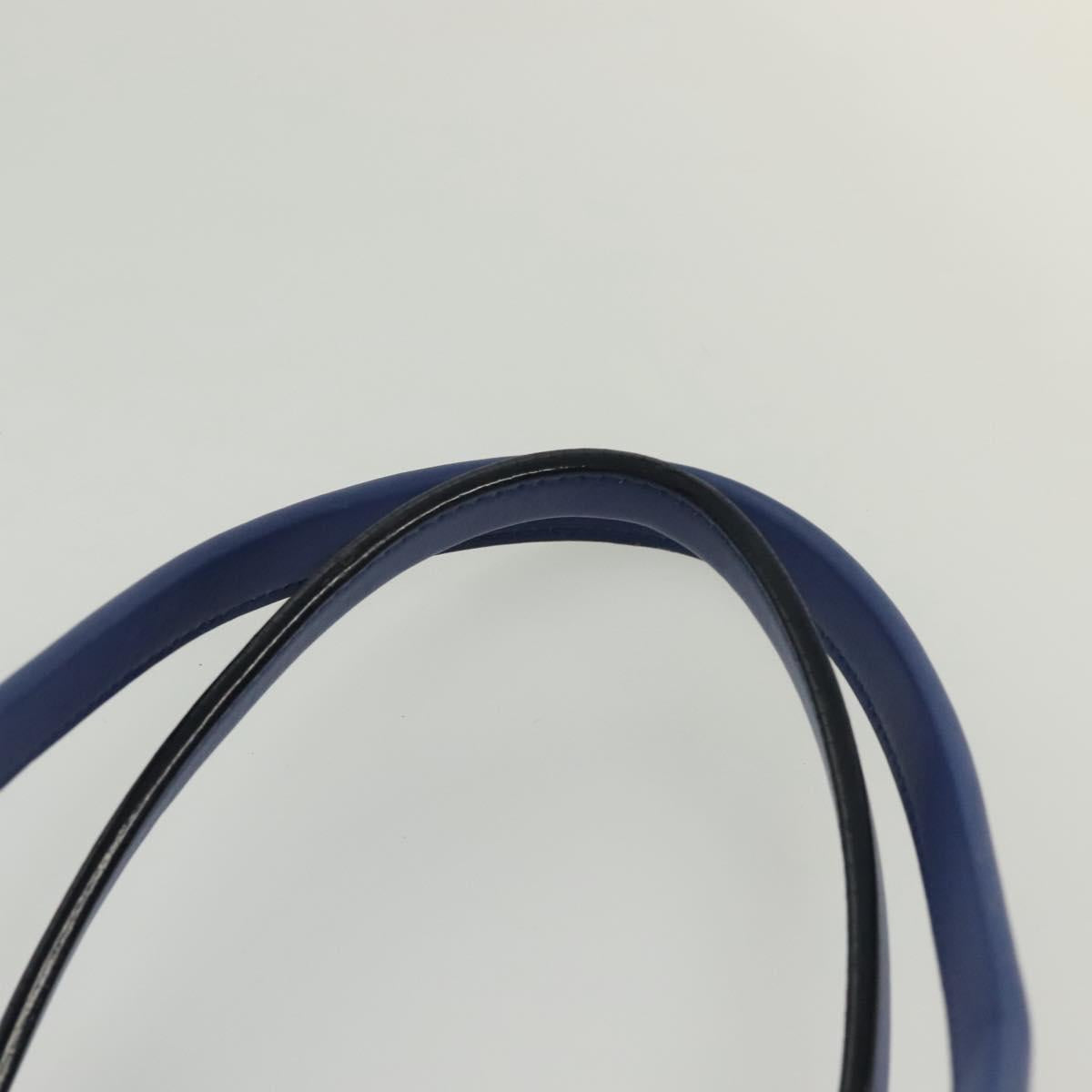 Salvatore Ferragamo Gancini Shoulder Bag Leather Blue Gold Auth BA4955