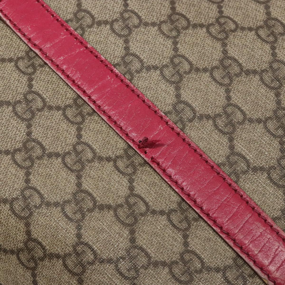 GUCCI GG Supreme Tote Bag PVC Beige Silver 114595 Auth BA4963