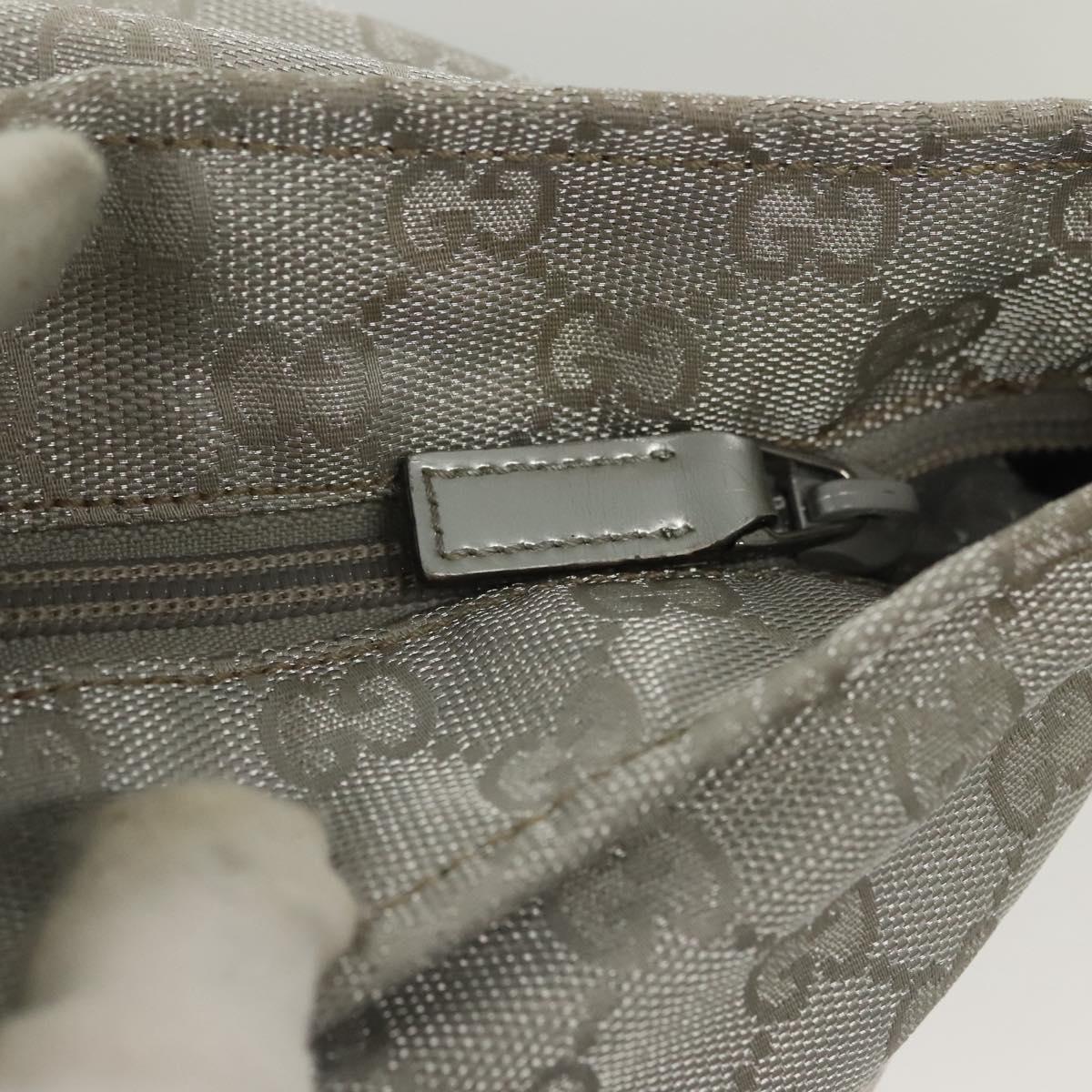 GUCCI GG Canvas Tote Bag Silver 131231 Auth BA4967