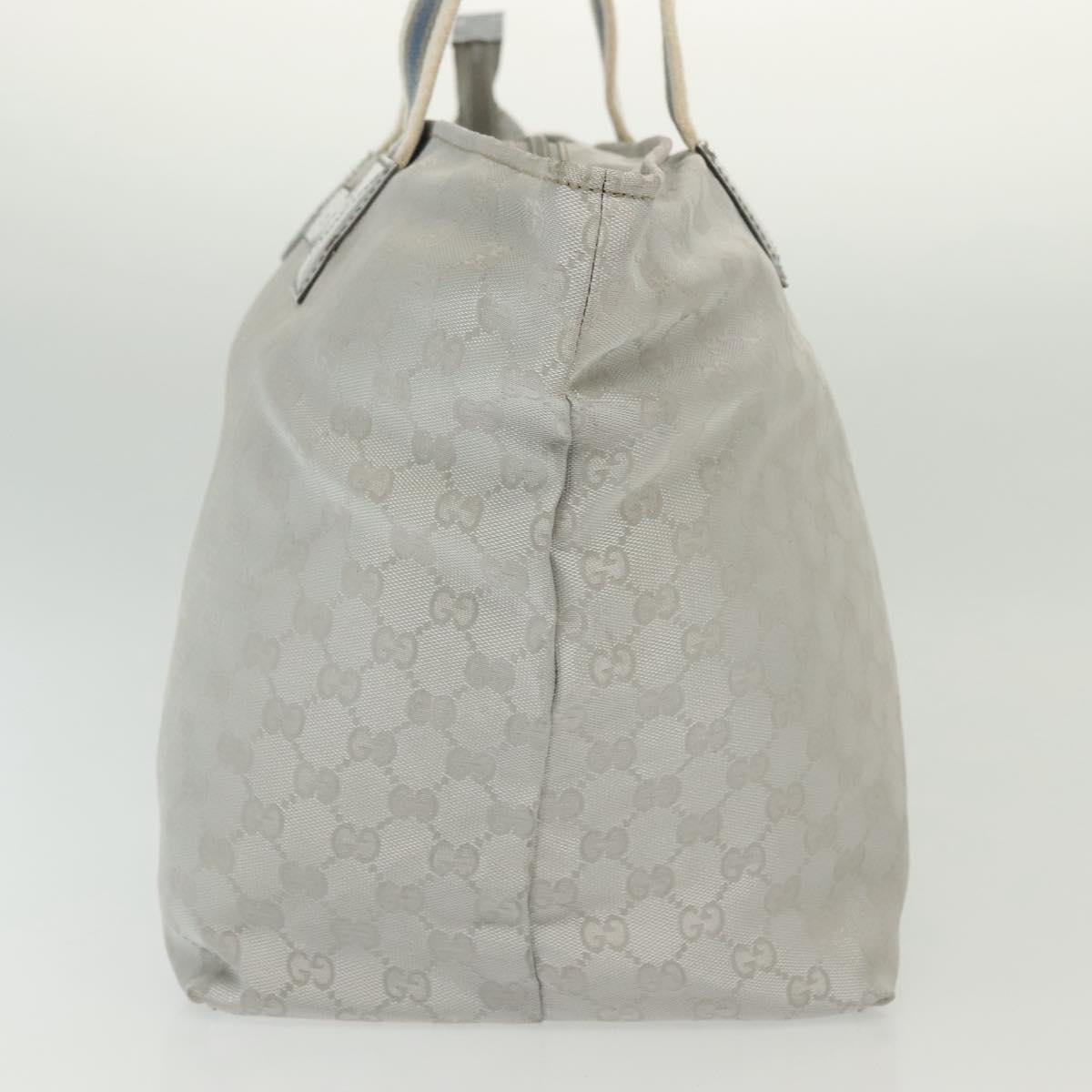 GUCCI GG Canvas Tote Bag Silver 131231 Auth BA4967