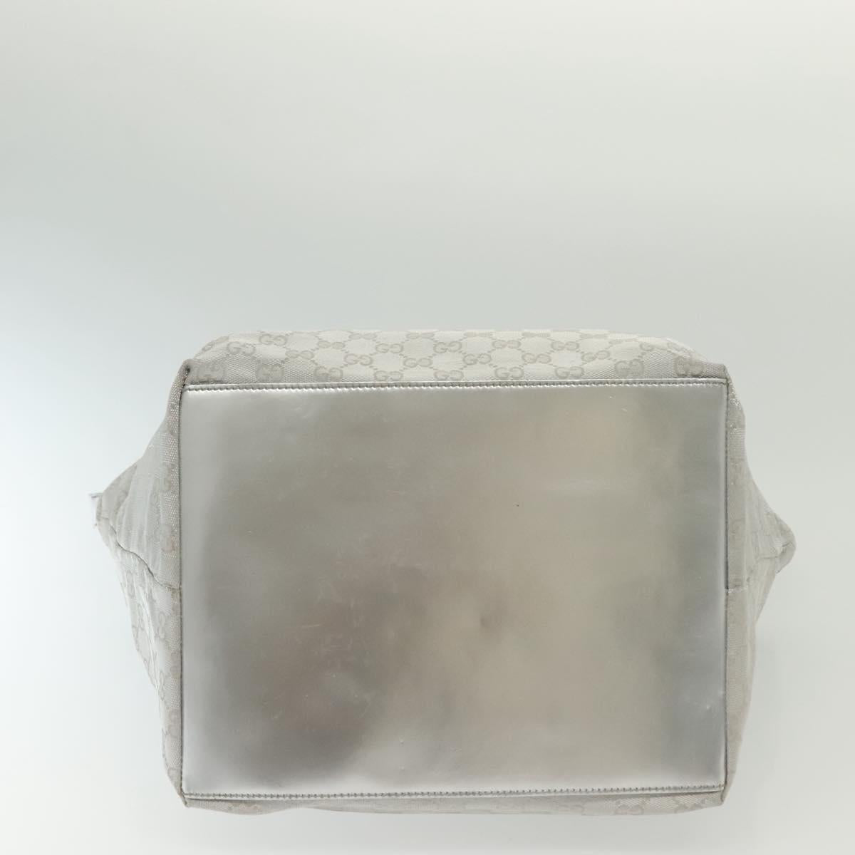 GUCCI GG Canvas Tote Bag Silver 131231 Auth BA4967