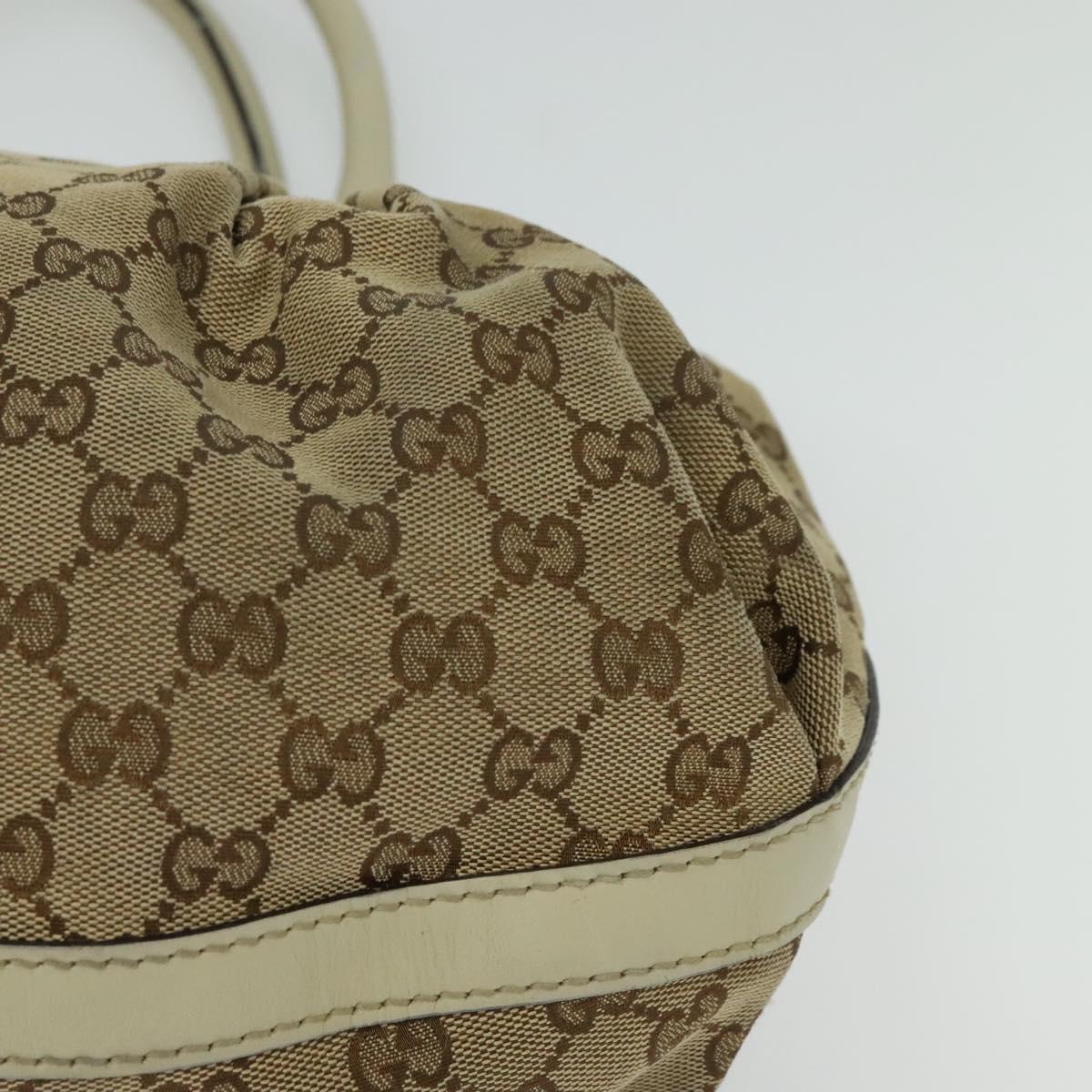 GUCCI GG Canvas Tote Bag Beige Gold 269953 Auth BA4969