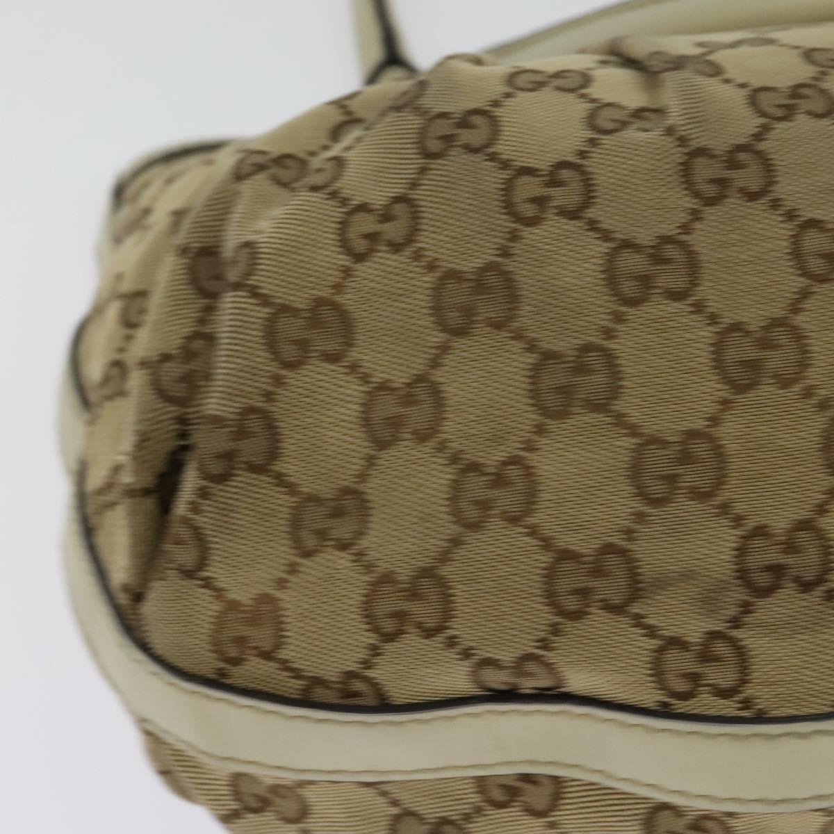 GUCCI GG Canvas Tote Bag Beige Gold 269953 Auth BA4969
