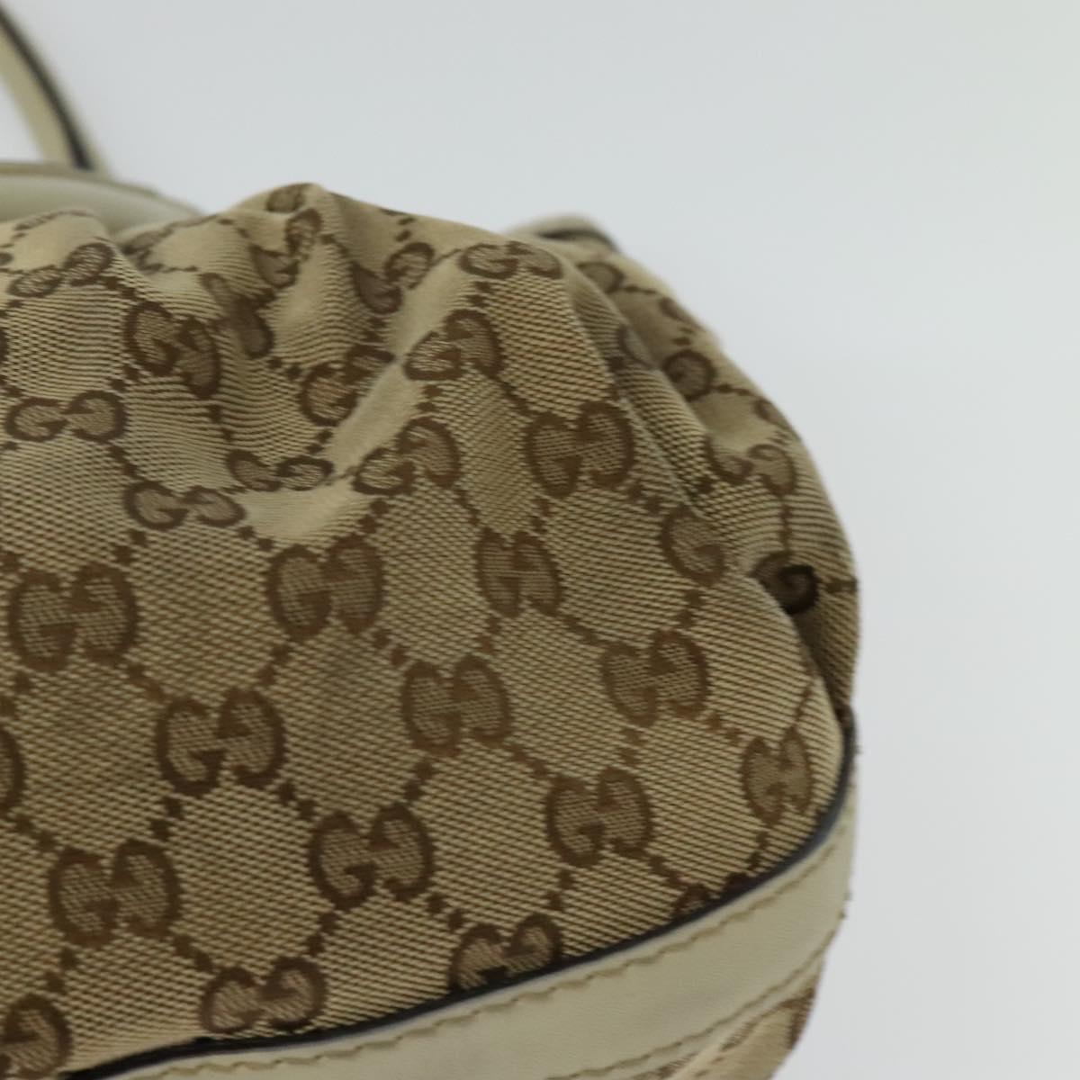 GUCCI GG Canvas Tote Bag Beige Gold 269953 Auth BA4969