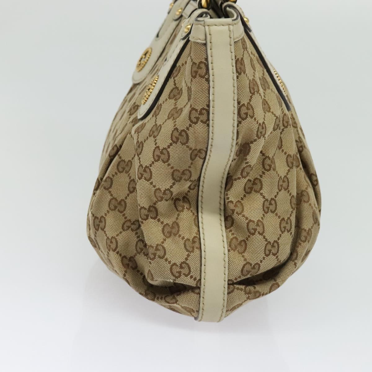 GUCCI GG Canvas Tote Bag Beige Gold 269953 Auth BA4969
