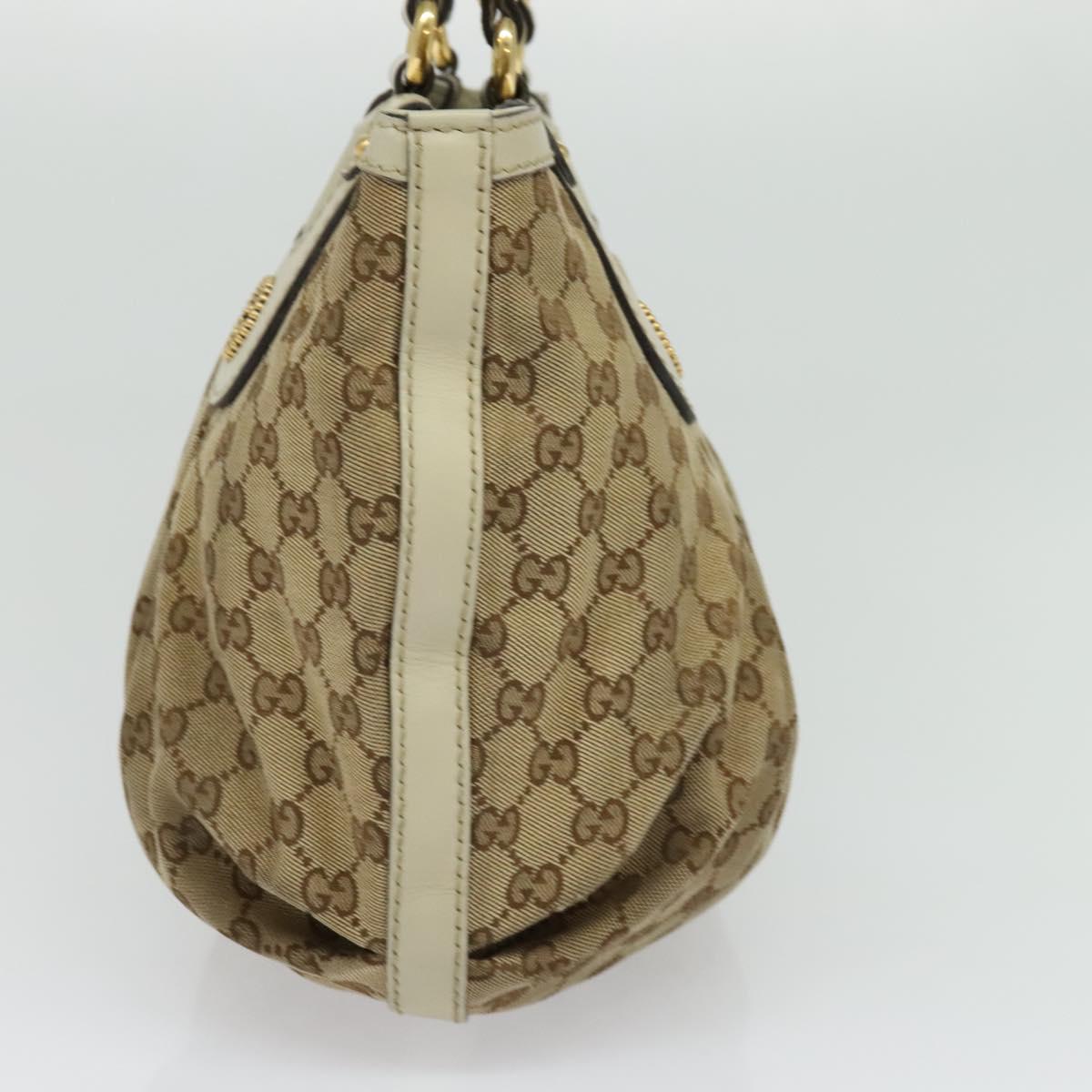GUCCI GG Canvas Tote Bag Beige Gold 269953 Auth BA4969