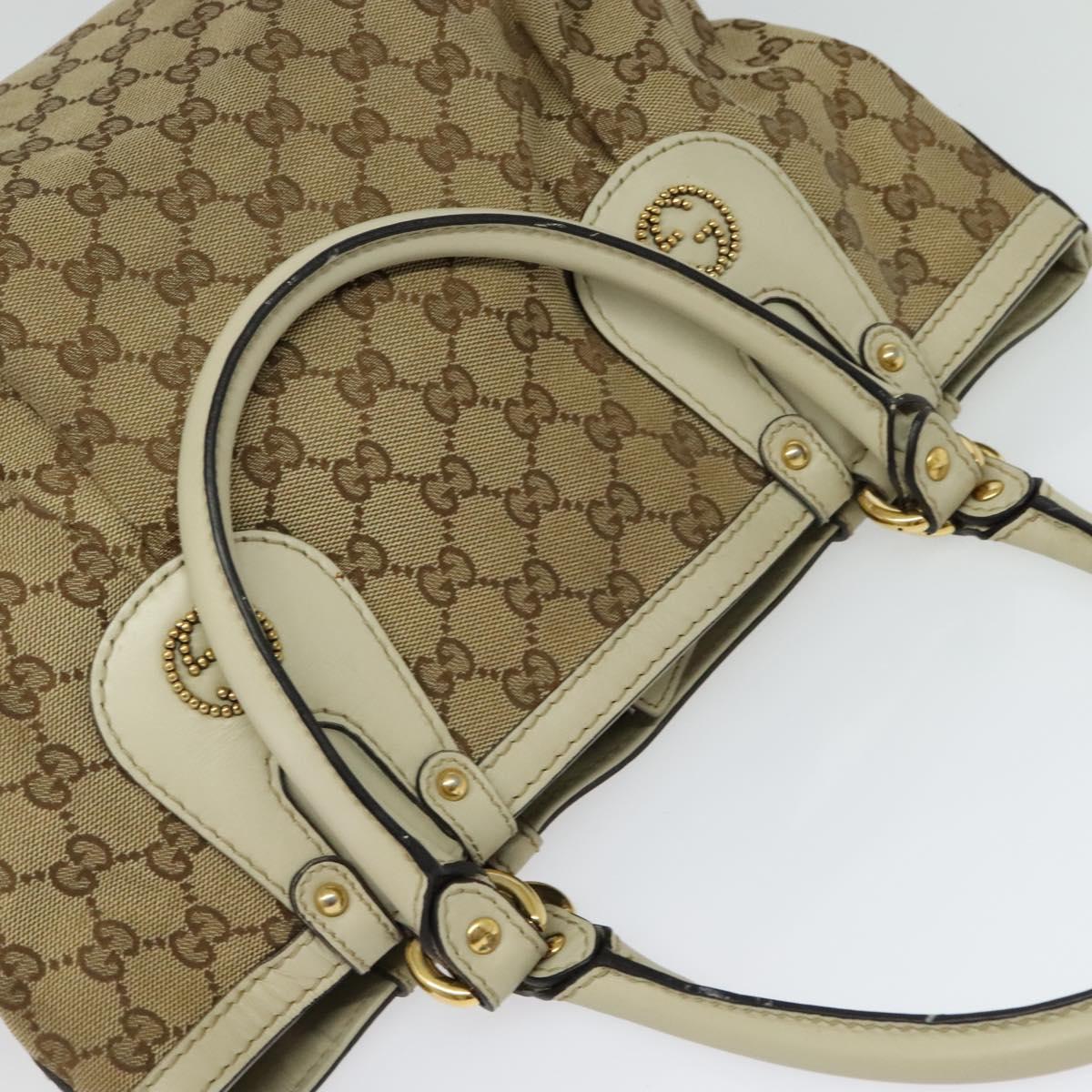 GUCCI GG Canvas Tote Bag Beige Gold 269953 Auth BA4969