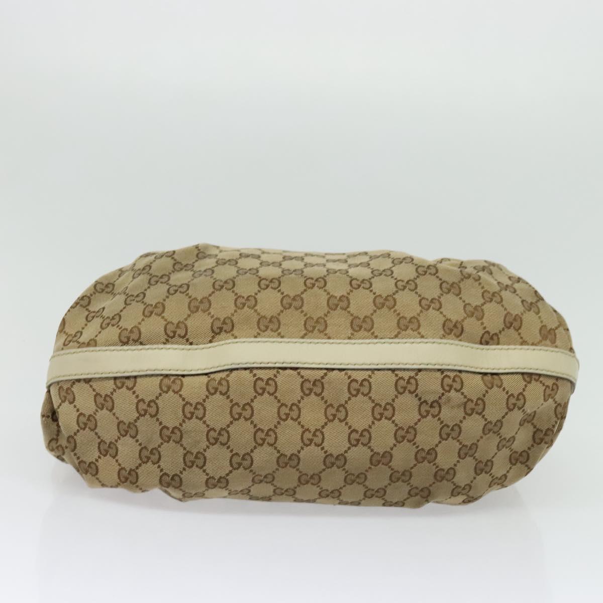 GUCCI GG Canvas Tote Bag Beige Gold 269953 Auth BA4969