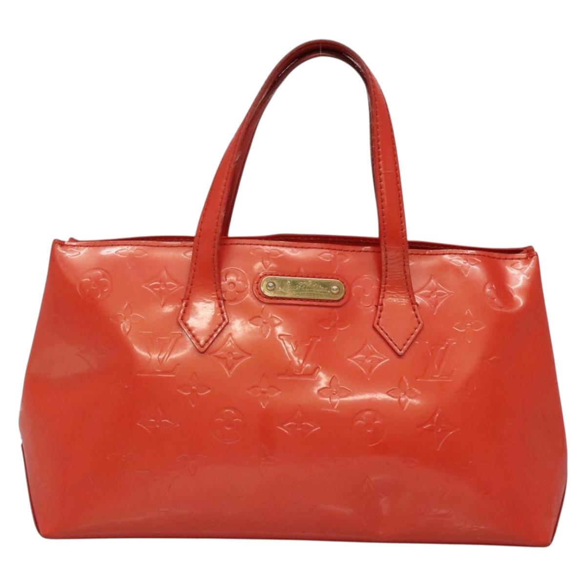 LOUIS VUITTON Monogram Vernis Wilshire PM Bag Orenge Sunset M93644 Auth BA4975