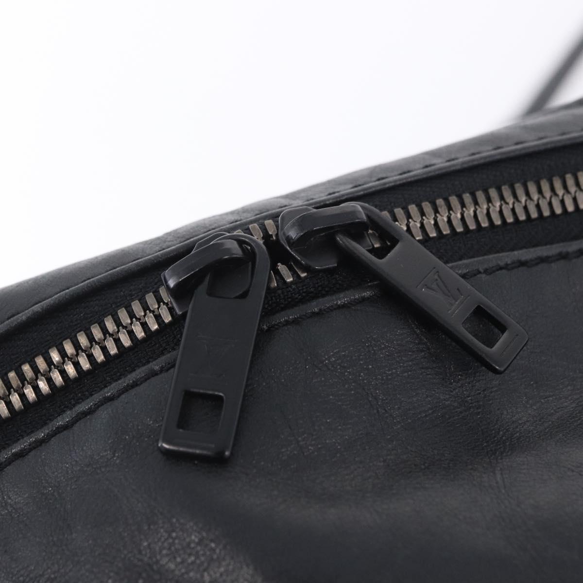 LOUIS VUITTON Monogram Difference Clarkson Bag Leather Black M92402 Auth BA4980