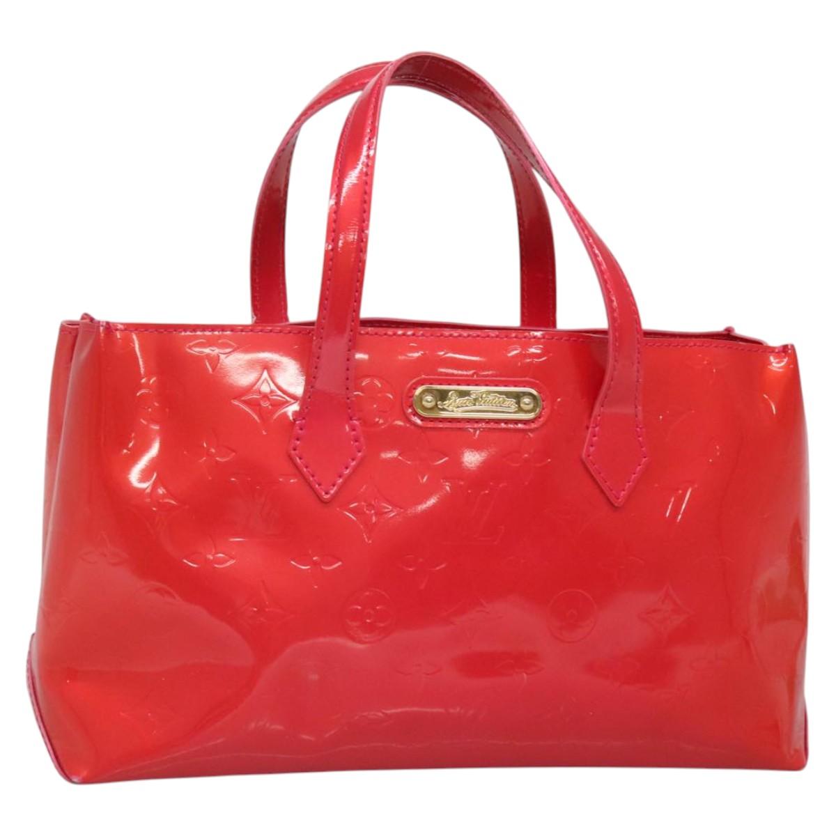 LOUIS VUITTON Vernis Wilshire Boulevard Hand Bag Rose Pop M93643 LV Auth BA5004