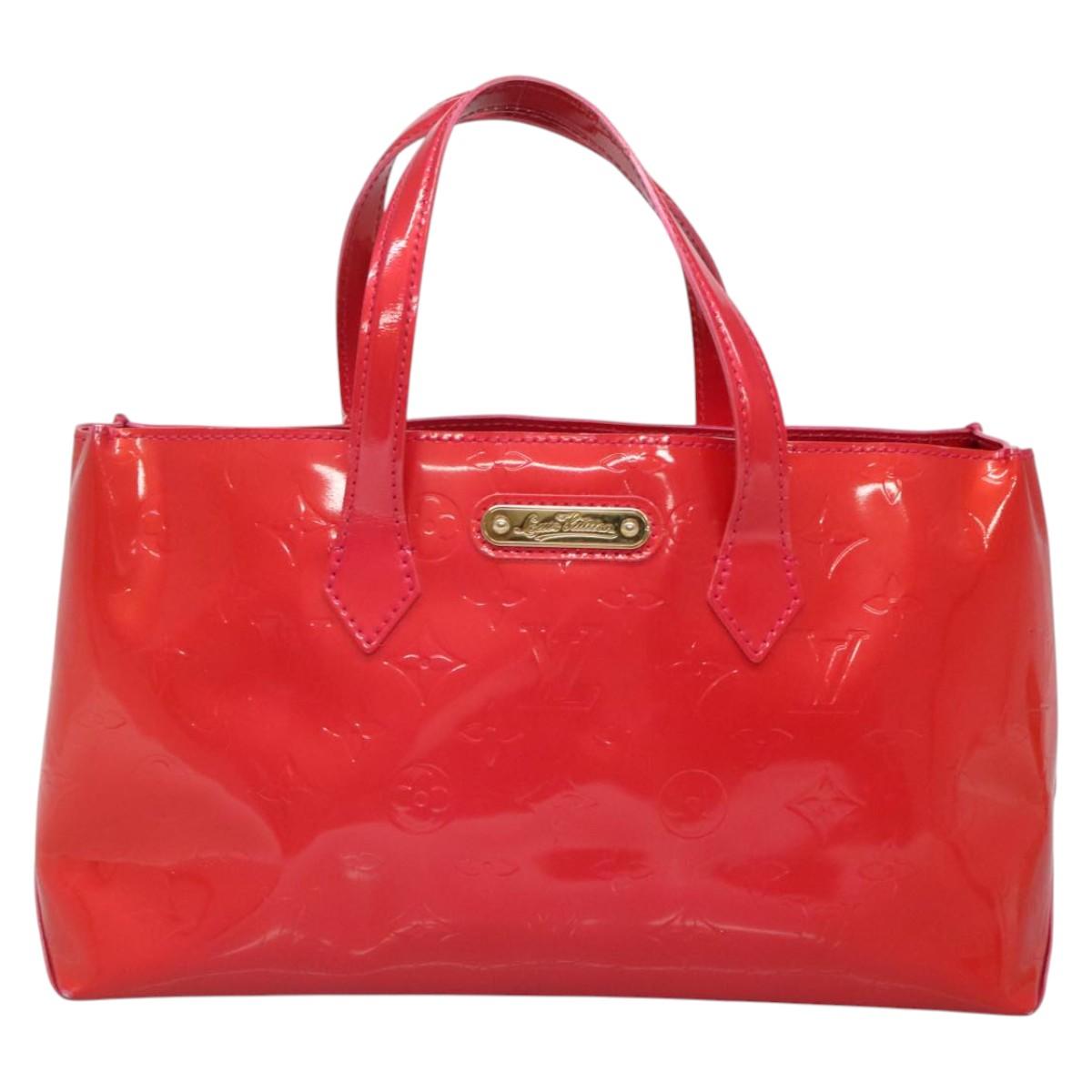 LOUIS VUITTON Vernis Wilshire Boulevard Hand Bag Rose Pop M93643 LV Auth BA5004