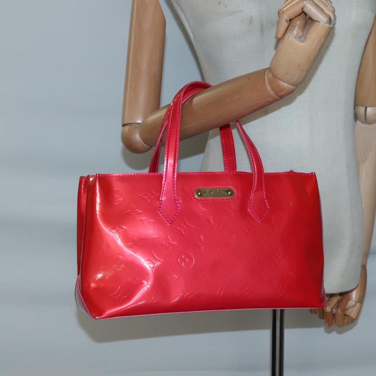 LOUIS VUITTON Vernis Wilshire Boulevard Hand Bag Rose Pop M93643 LV Auth BA5004