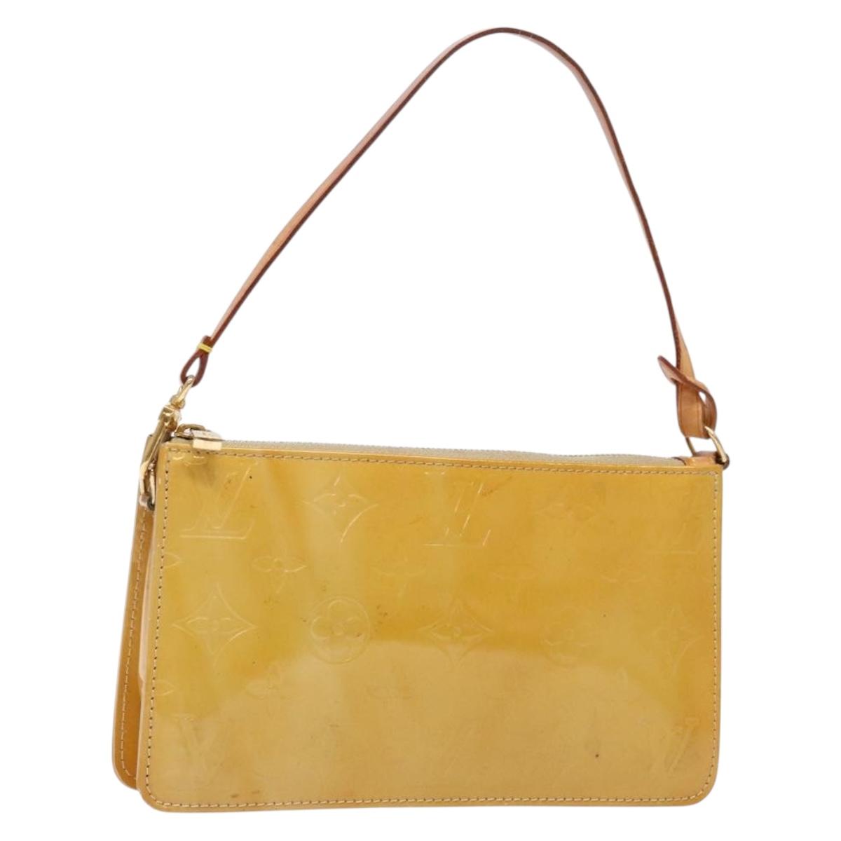 LOUIS VUITTON Monogram Vernis Lexington Pouch Beige M91010 LV Auth BA5005