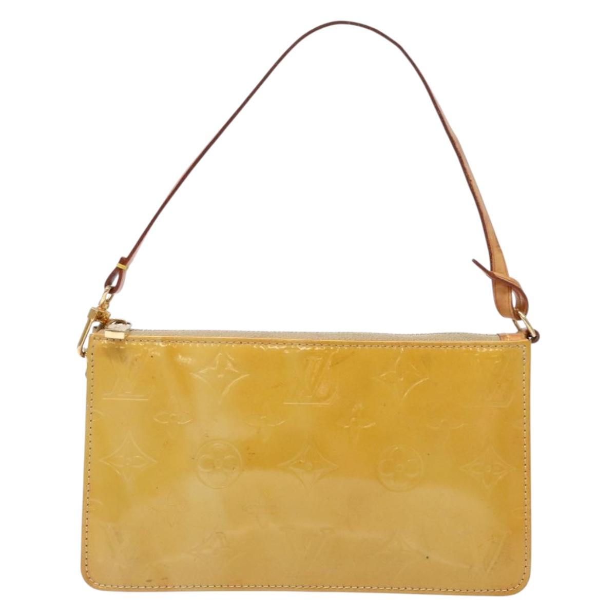 LOUIS VUITTON Monogram Vernis Lexington Pouch Beige M91010 LV Auth BA5005