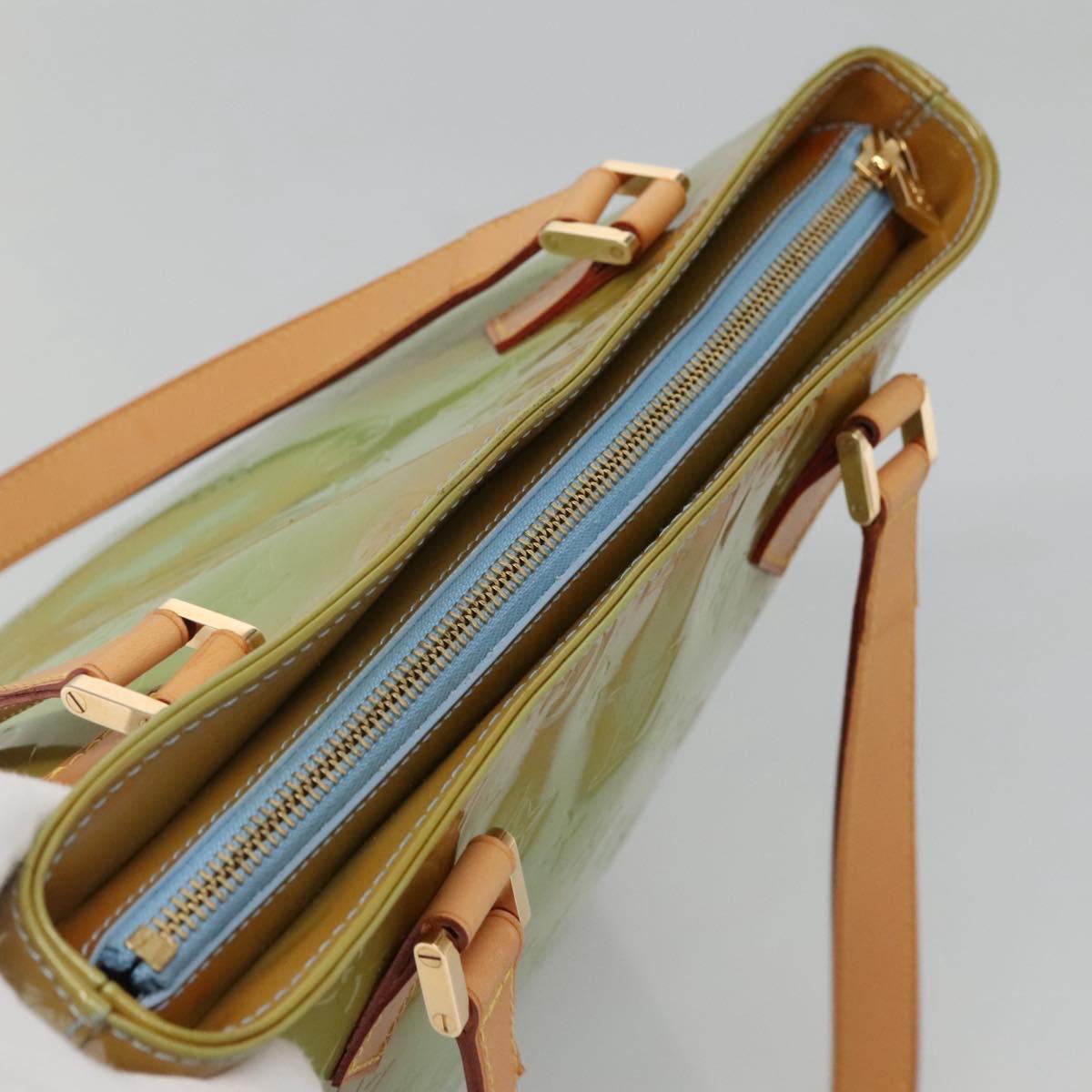 LOUIS VUITTON Monogram Vernis Houston Hand Bag Baby Blue M91005 LV Auth BA5011