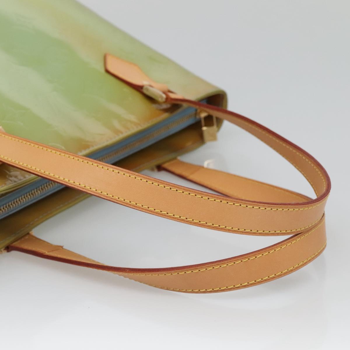 LOUIS VUITTON Monogram Vernis Houston Hand Bag Baby Blue M91005 LV Auth BA5011