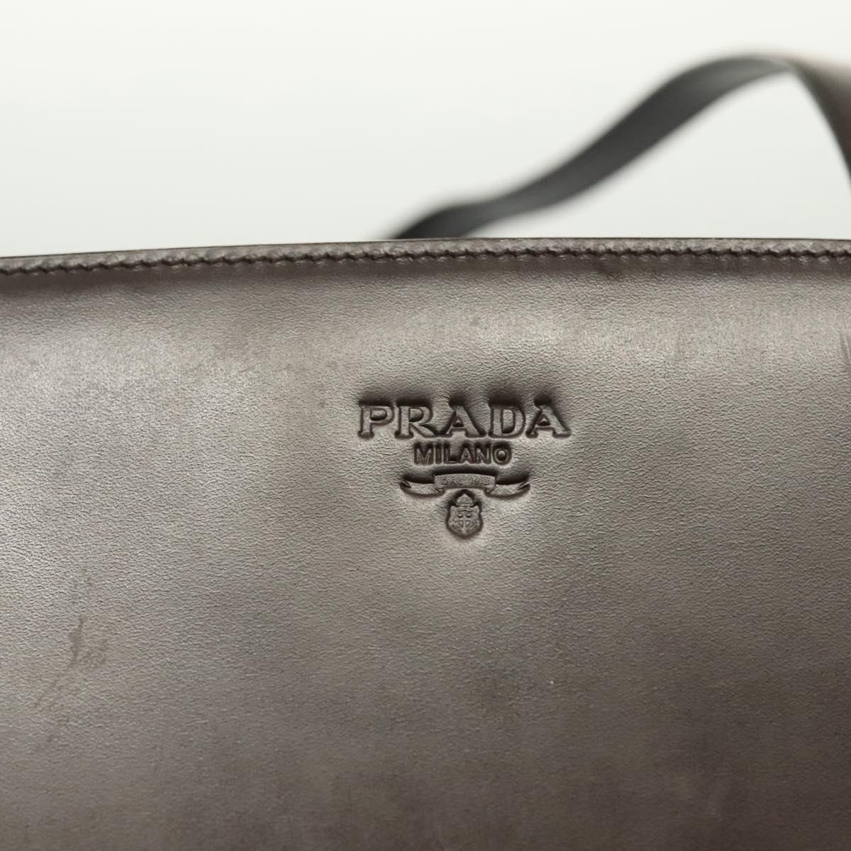 PRADA Tote Bag Leather Brown Auth BA5025