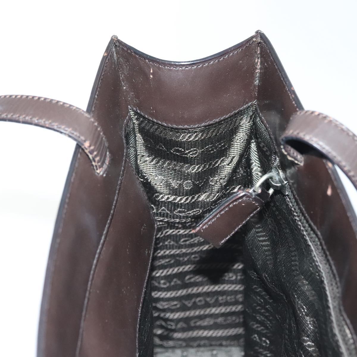 PRADA Tote Bag Leather Brown Auth BA5025