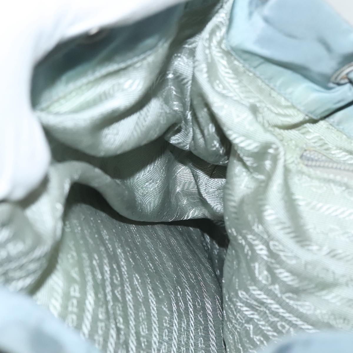 PRADA Backpack Nylon Light Blue Silver Auth BA5026