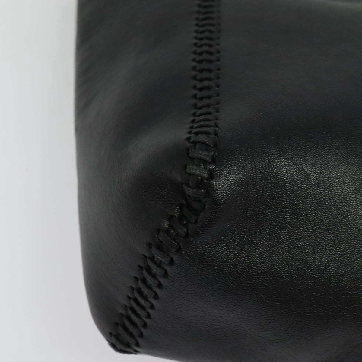Stella MacCartney Chain Fabera Shoulder Bag Leather Black Auth BA5027