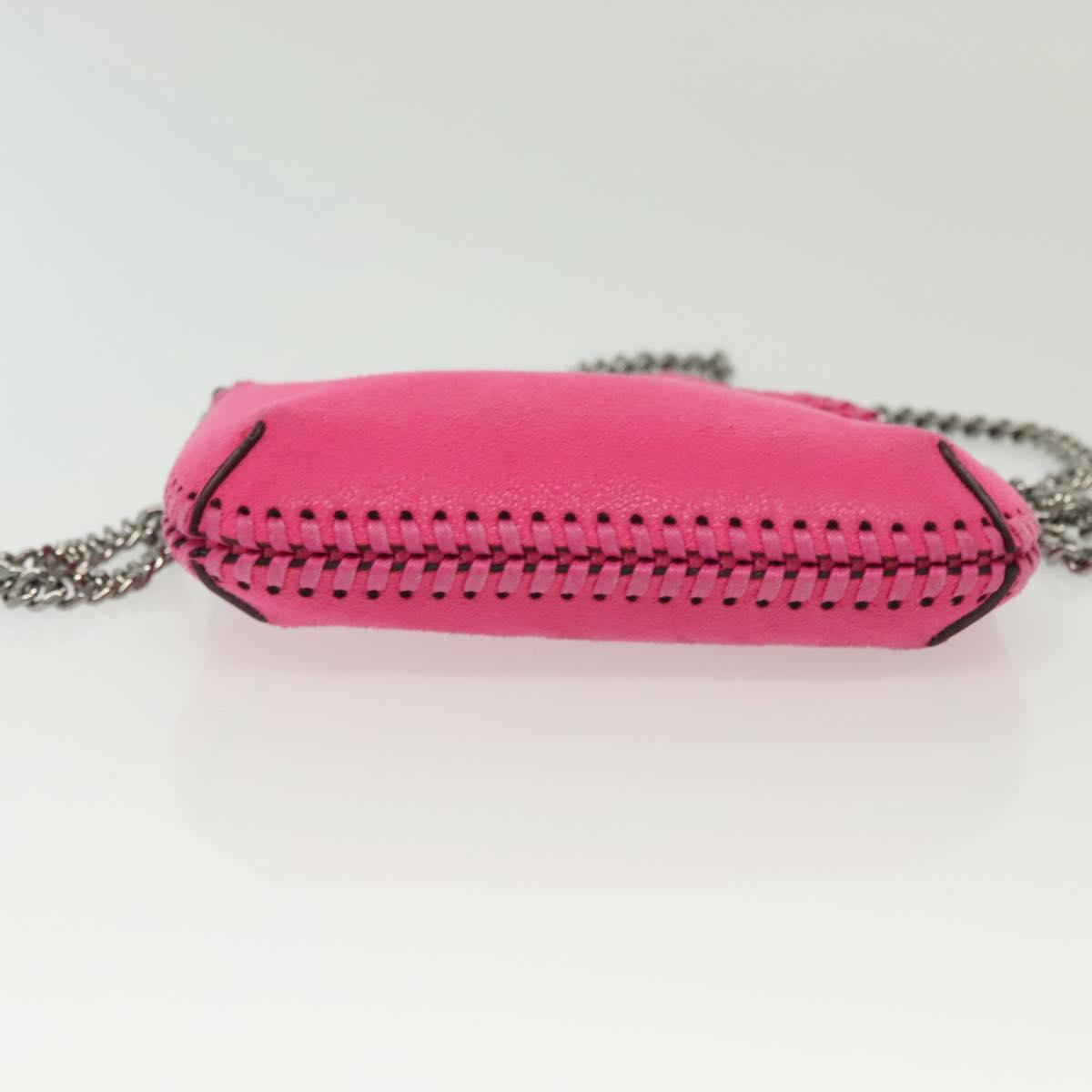 Stella MacCartney Chain Farabella Mini Bag Suede Pink Silver Auth BA5028