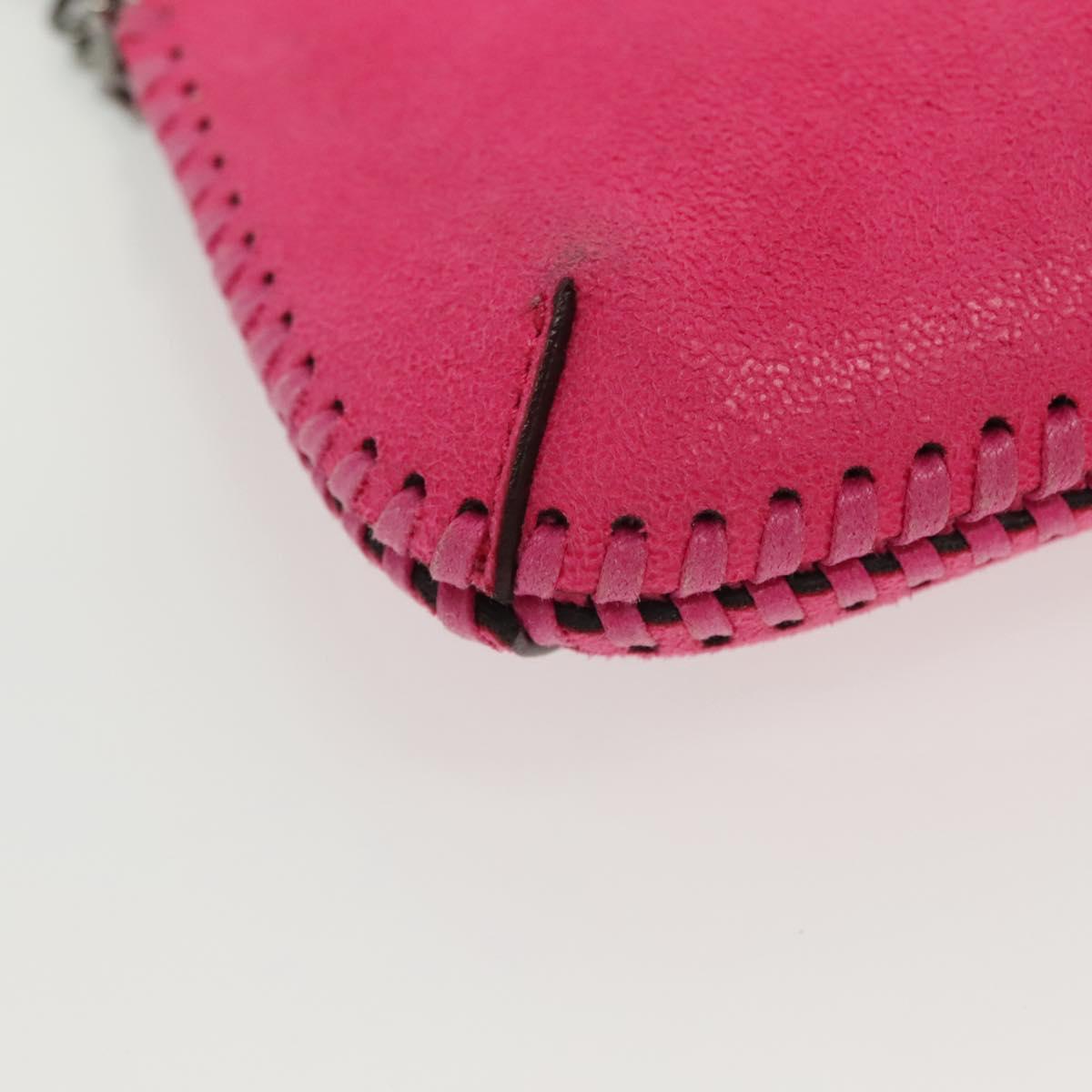 Stella MacCartney Chain Farabella Mini Bag Suede Pink Silver Auth BA5028