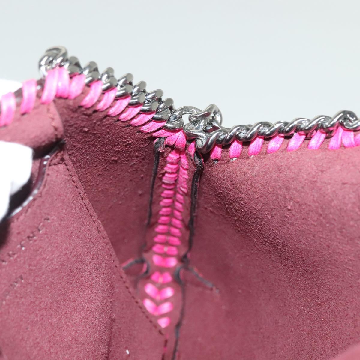 Stella MacCartney Chain Farabella Mini Bag Suede Pink Silver Auth BA5028