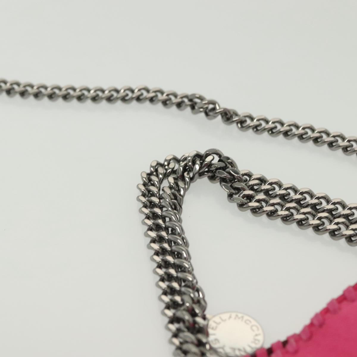 Stella MacCartney Chain Farabella Mini Bag Suede Pink Silver Auth BA5028