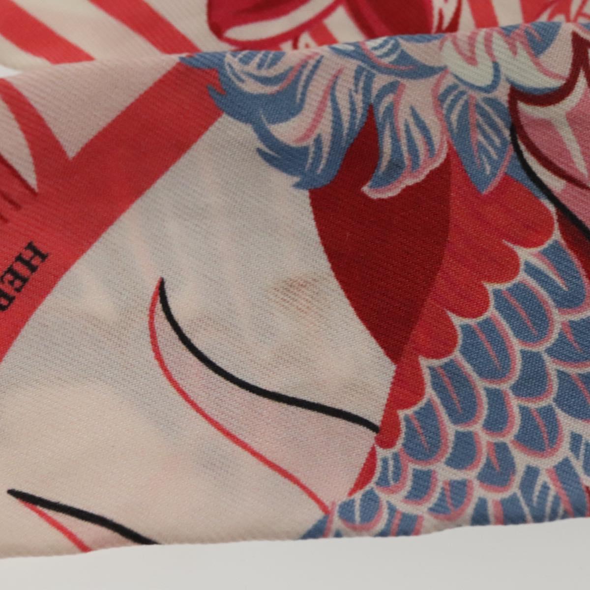 HERMES Twilly Scarf ""Mythiques Phoenix"" Silk Red Auth BA5052