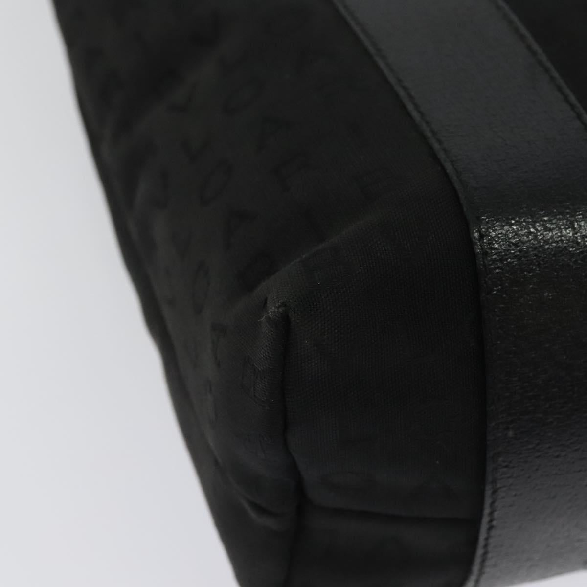 BVLGARI Logo Mania Tote Bag Canvas Black Silver Auth BA5057