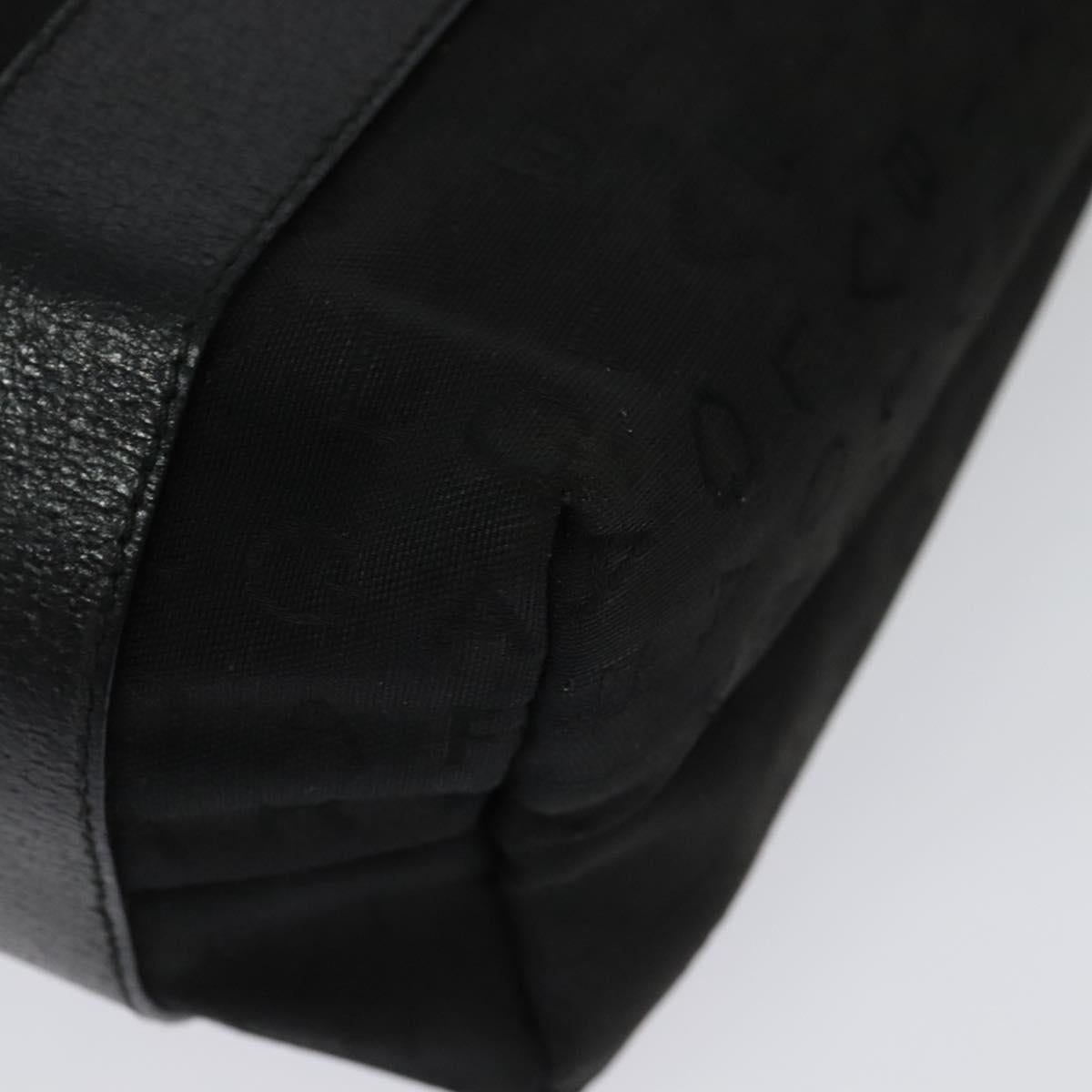 BVLGARI Logo Mania Tote Bag Canvas Black Silver Auth BA5057