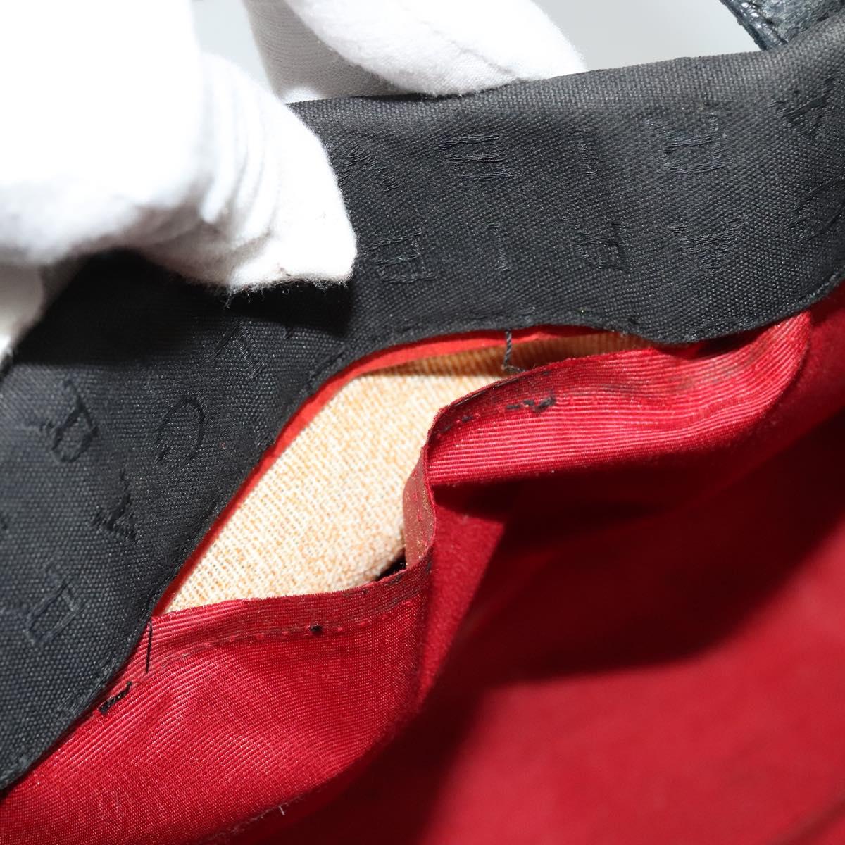 BVLGARI Logo Mania Tote Bag Canvas Black Silver Auth BA5057