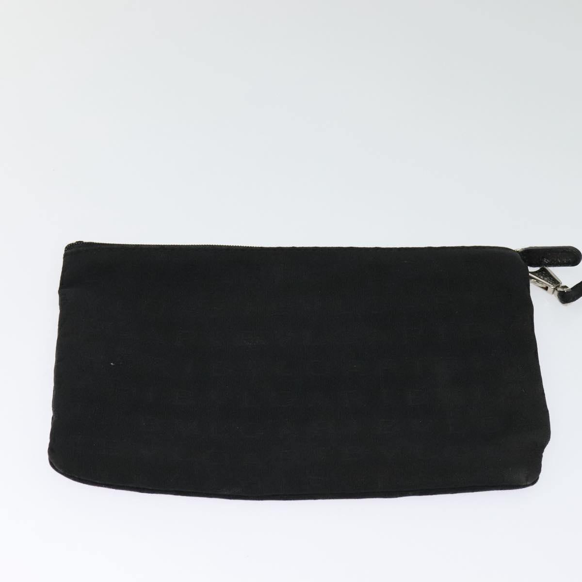 BVLGARI Logo Mania Tote Bag Canvas Black Silver Auth BA5057