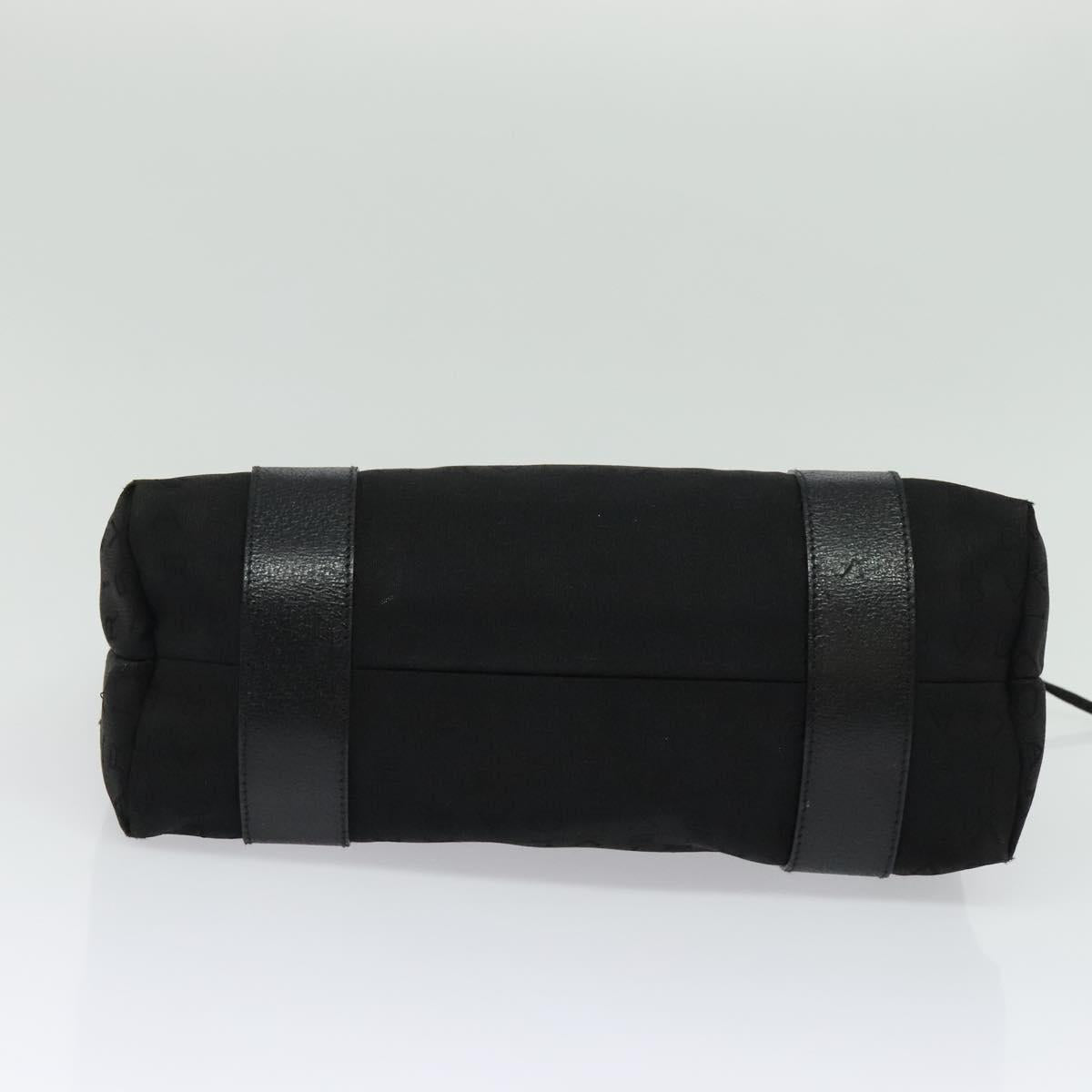 BVLGARI Logo Mania Tote Bag Canvas Black Silver Auth BA5057