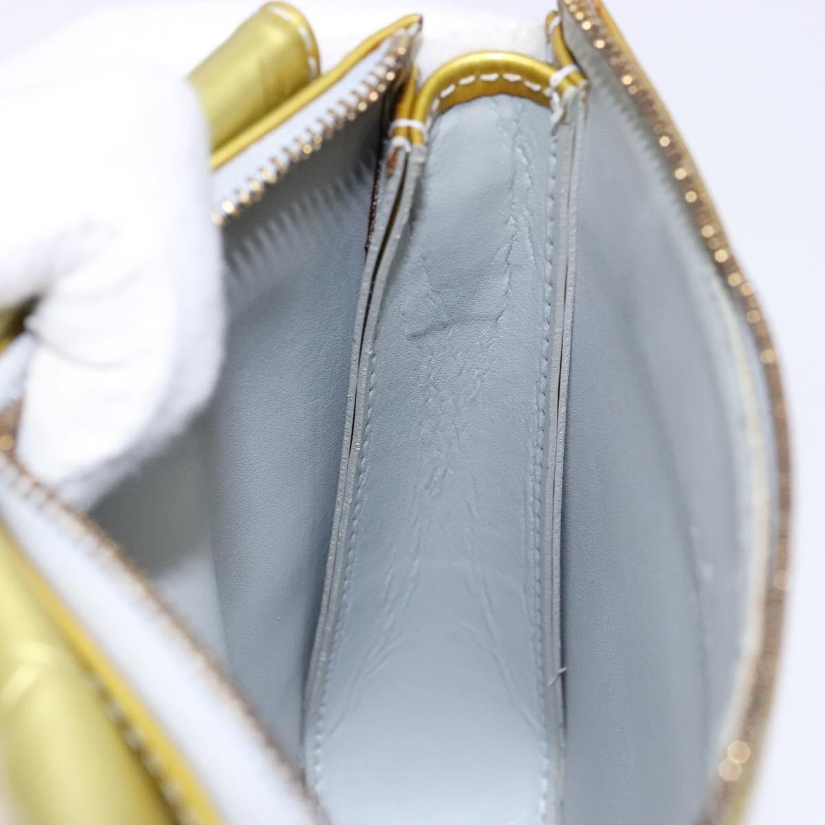 LOUIS VUITTON Monogram Vernis Motto Accessory Pouch Gris M91030 LV Auth BA5061